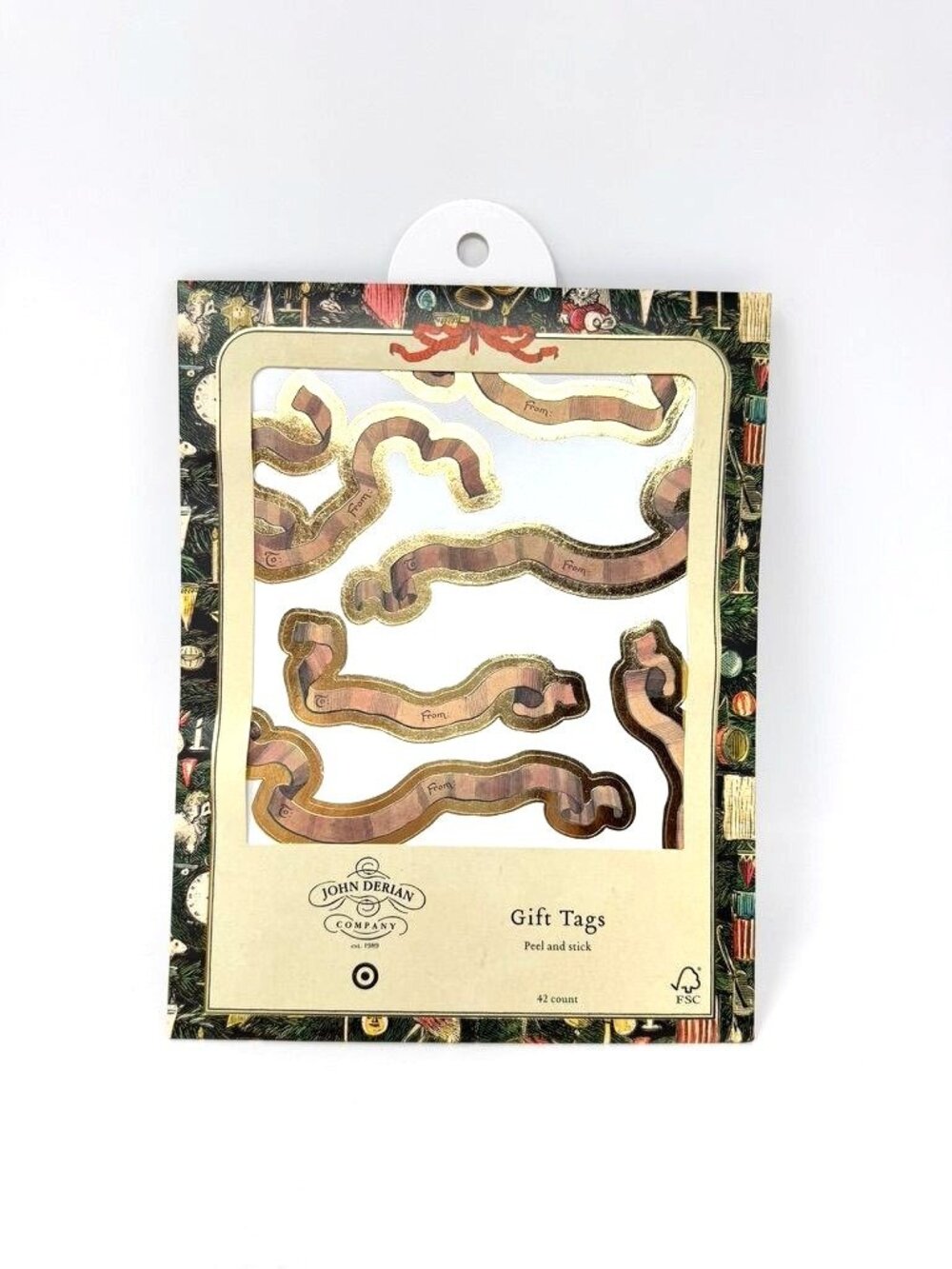 John Derian for Target 42c Count Peel and Stick Christmas Gift Tags Victorian
